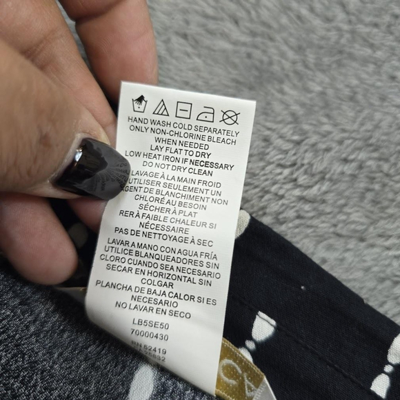 La Blanca Cover-Up Dress M Black White Striped Belted Resort Beach Midi NWOT - Picture 8 of 12